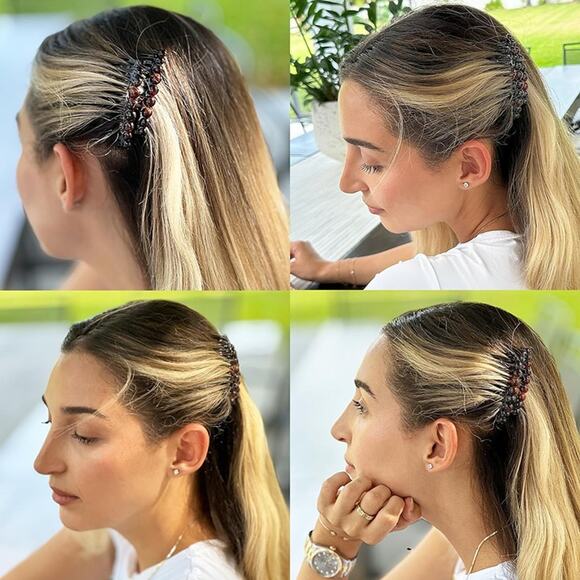 2 French Hair Side Comb Small Tortoise Shell French Twist Hair Combs Decorative, - Picture 3 of 7